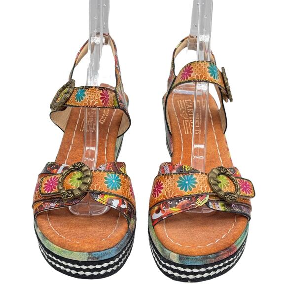 L'Artiste Spring Step Whimsy Sandal Vanille Camel Flavour SZ 40 9 Women's Pink - Picture 13 of 14